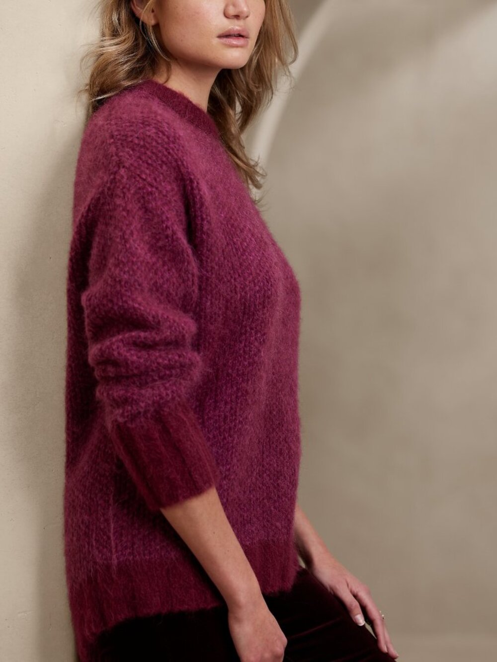 NWT!! Banana Republic Pink Andi Oversized Italian Alpaca Sweater S
